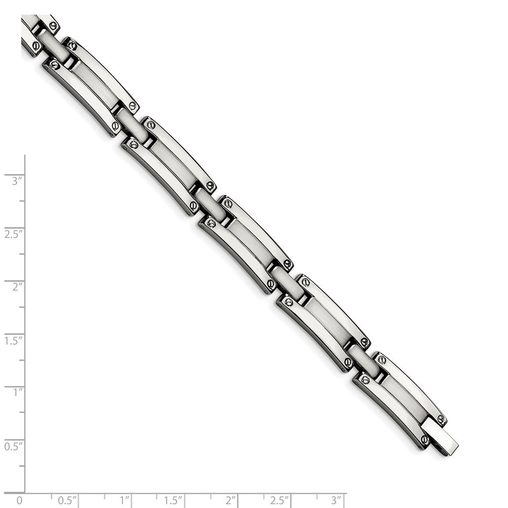 Stainless Steel Brushed and Polished 8.5in Bracelet 8.5 inches