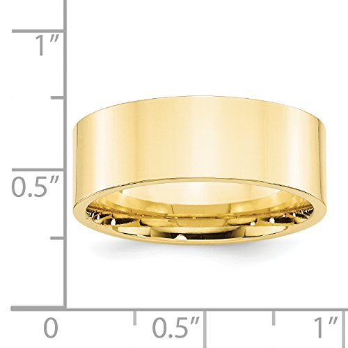 10k Yellow Gold 8mm Standard Weight Flat Comfort Fit Wedding Band Size 9.5