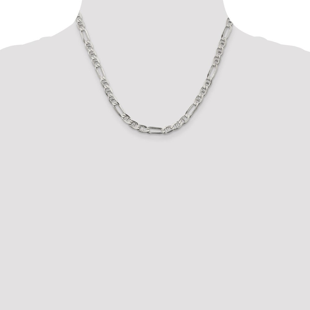 Sterling Silver 5.5mm Figaro Anchor Chain 18 Inches