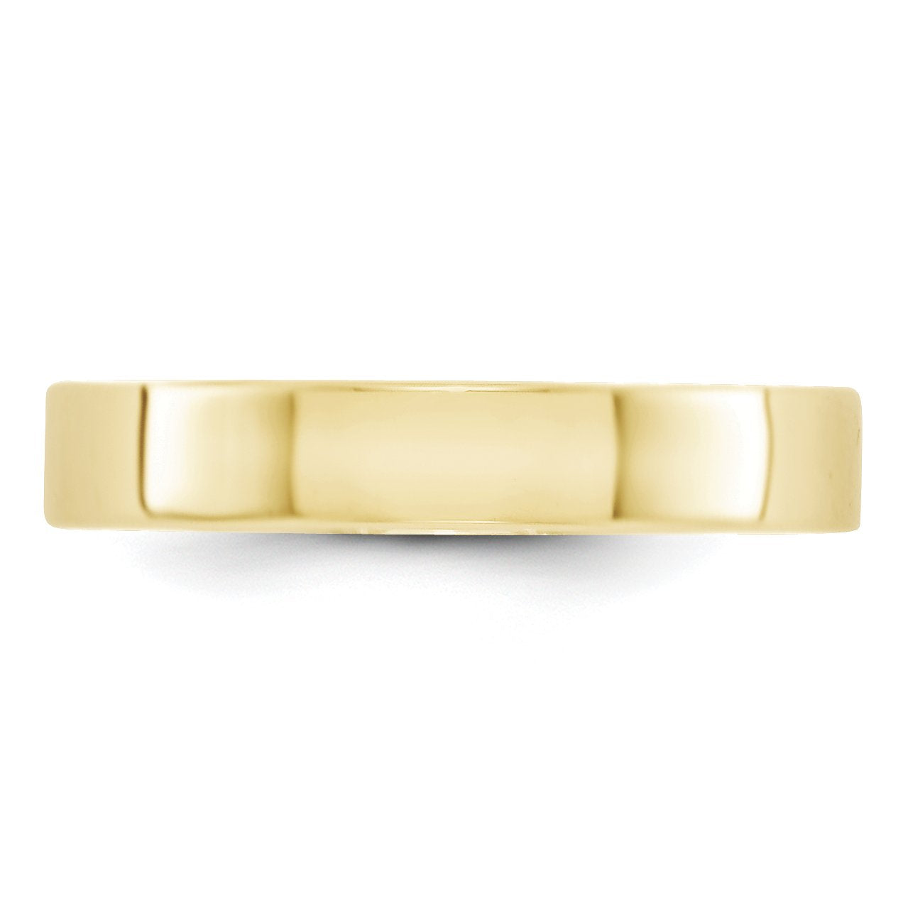10k Yellow Gold 4mm Lightweight Flat Wedding Band Size 6.5