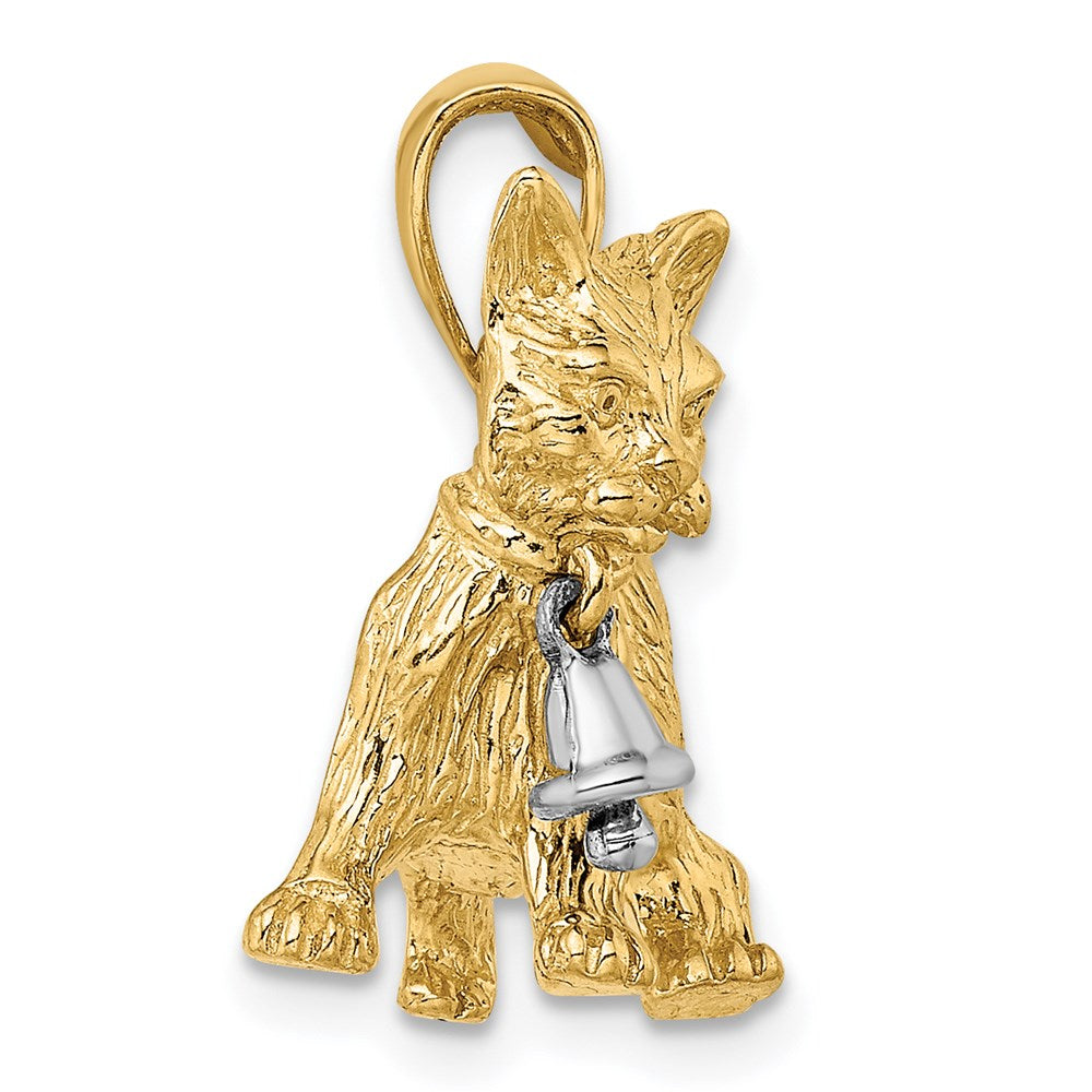 14kTwo-Tone Dangling Bell and Cat Charm