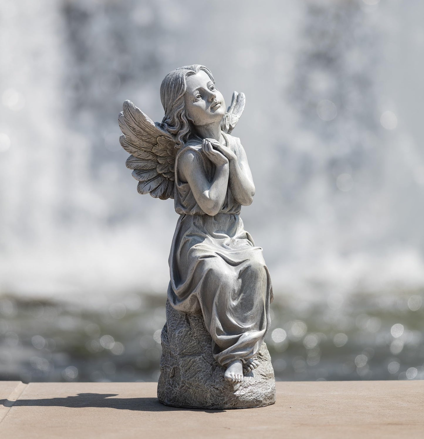 Joseph's Studio by Roman, Garden Statuary Collection, 16" H Sitting Angel Garden, Home DâˆšÂ©cor, Devout Gift, Prayerful Inspiration (6x7x15)