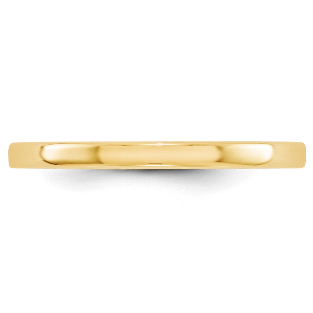 10k Yellow Gold 2mm Lightweight Flat Wedding Band Size 8.5