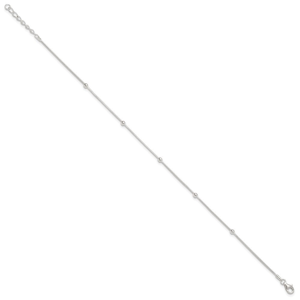 Sterling Silver 9in Plus1.5 in ext Polished Anklet 9 inches
