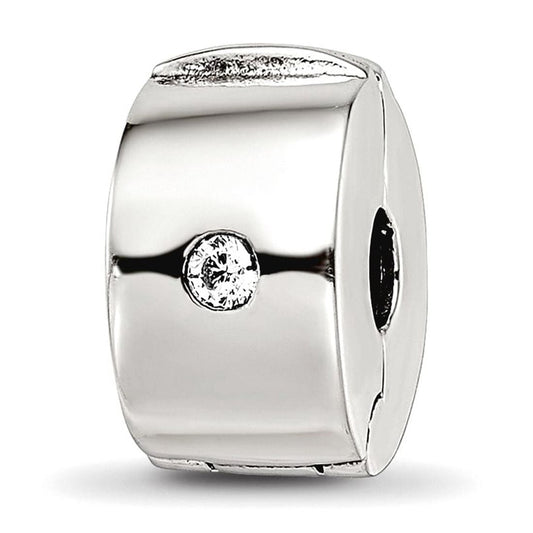 Sterling Silver Reflections Hinged CZ Clip Bead