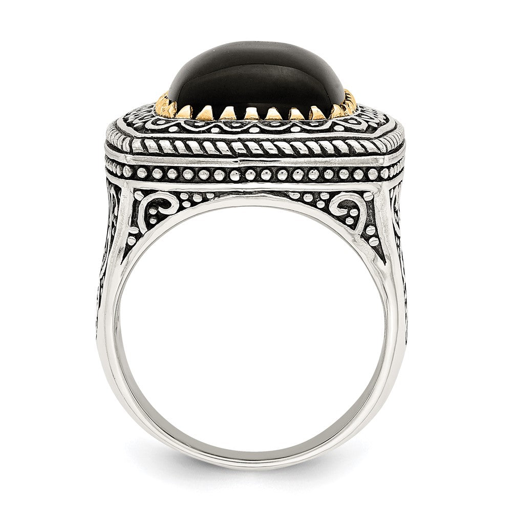 Sterling Silver w/14k Onyx Ring