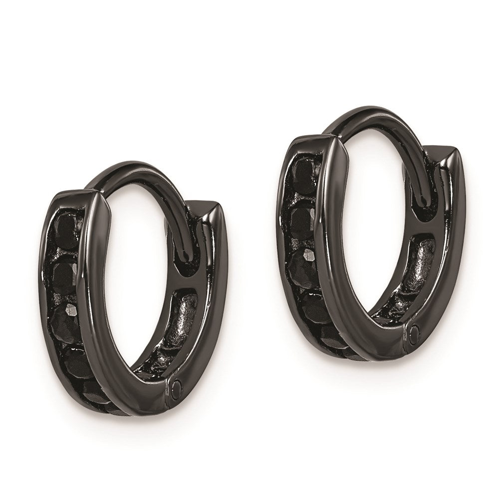 Sterling Silver Gold-Tone Polished 2x14mm Hoop Earrings