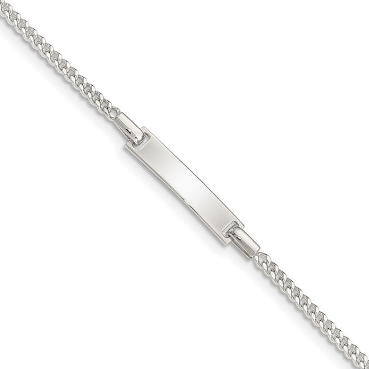 Sterling Silver Polished Childrens ID Curb Link 5in Plus 1in Ext. Bracelet 5 inches