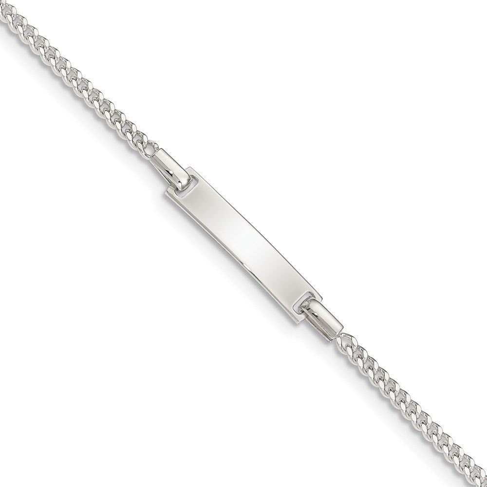 Sterling Silver Polished Childrens ID Curb Link 5in Plus 1in Ext. Bracelet 5 inches