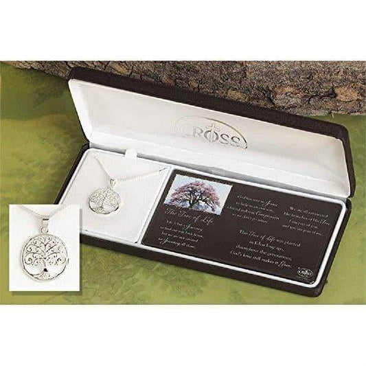 Cherishables Silver-plated Metal Jesus Tree Of Life Necklace