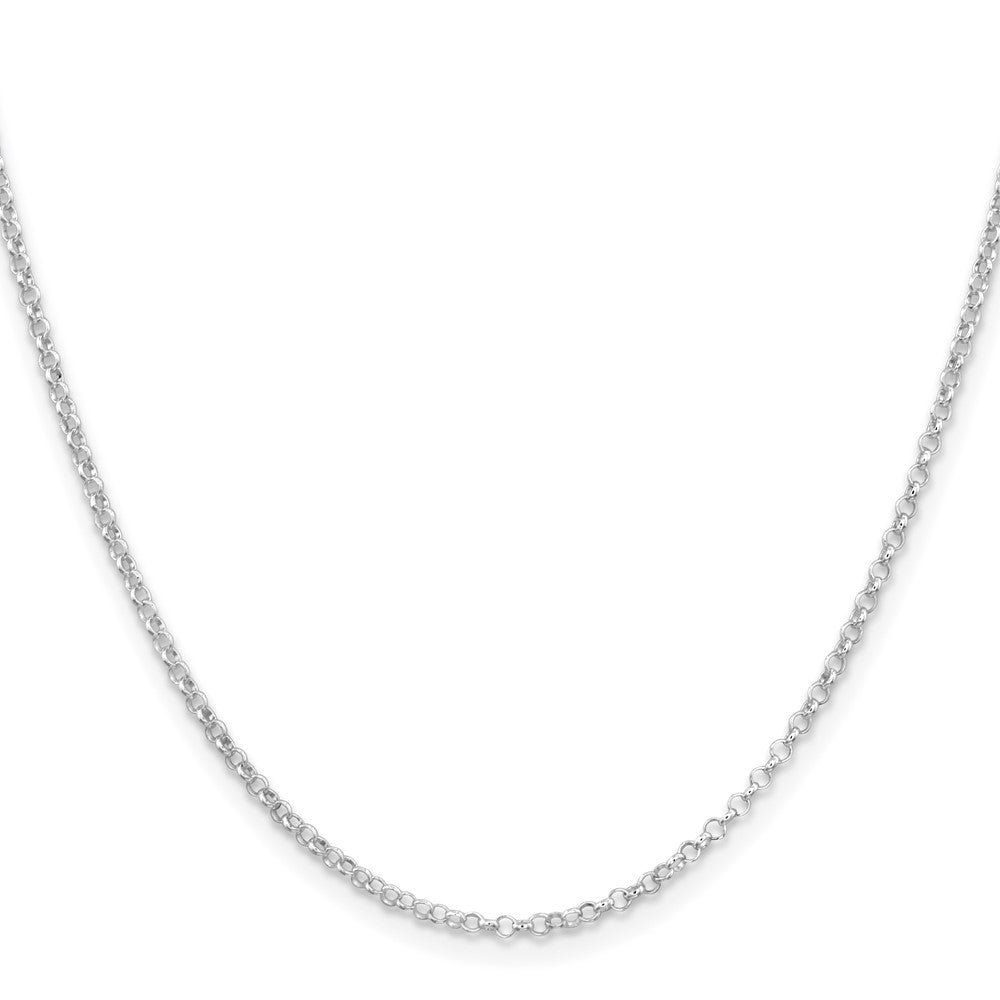 Sterling Silver Rhodium-plated 2mm Rolo Chain 16 Inches