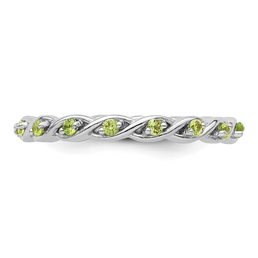 Sterling Silver Stackable Expressions Peridot Ring Size -9
