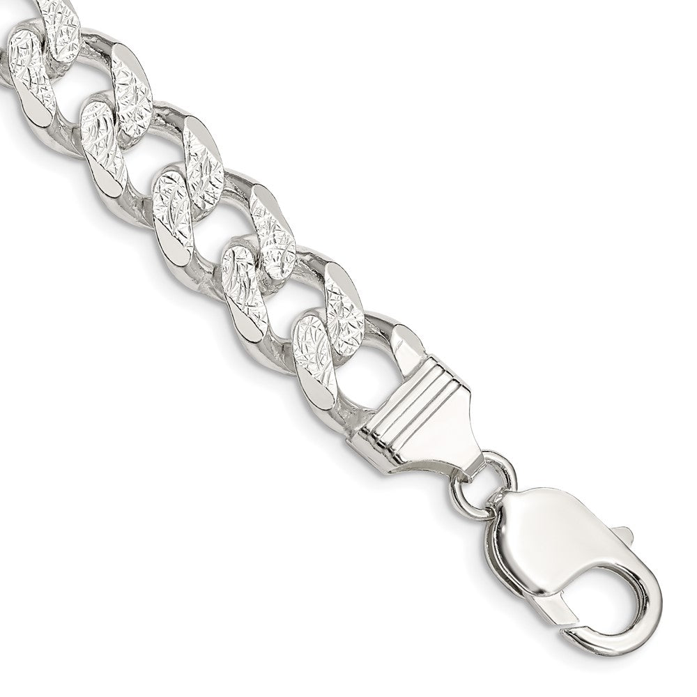 Sterling Silver 11.0mm Pav‚ Curb Chain 8 inches