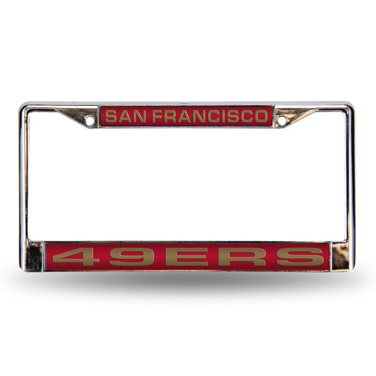 San Francisco 49ers License Plate Frame Laser Cut Chrome