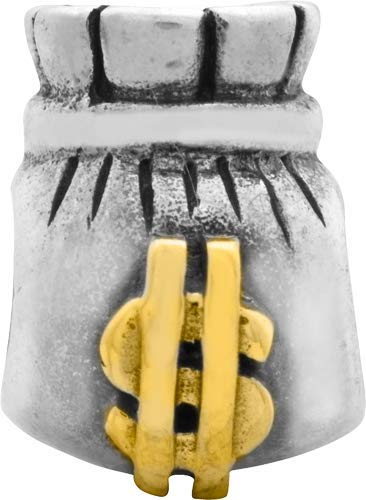 Sterling Silver & 14k Reflections Money Bag Bead