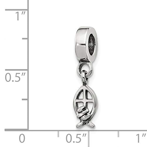 Sterling Silver Reflections Ichthus Dangle Bead