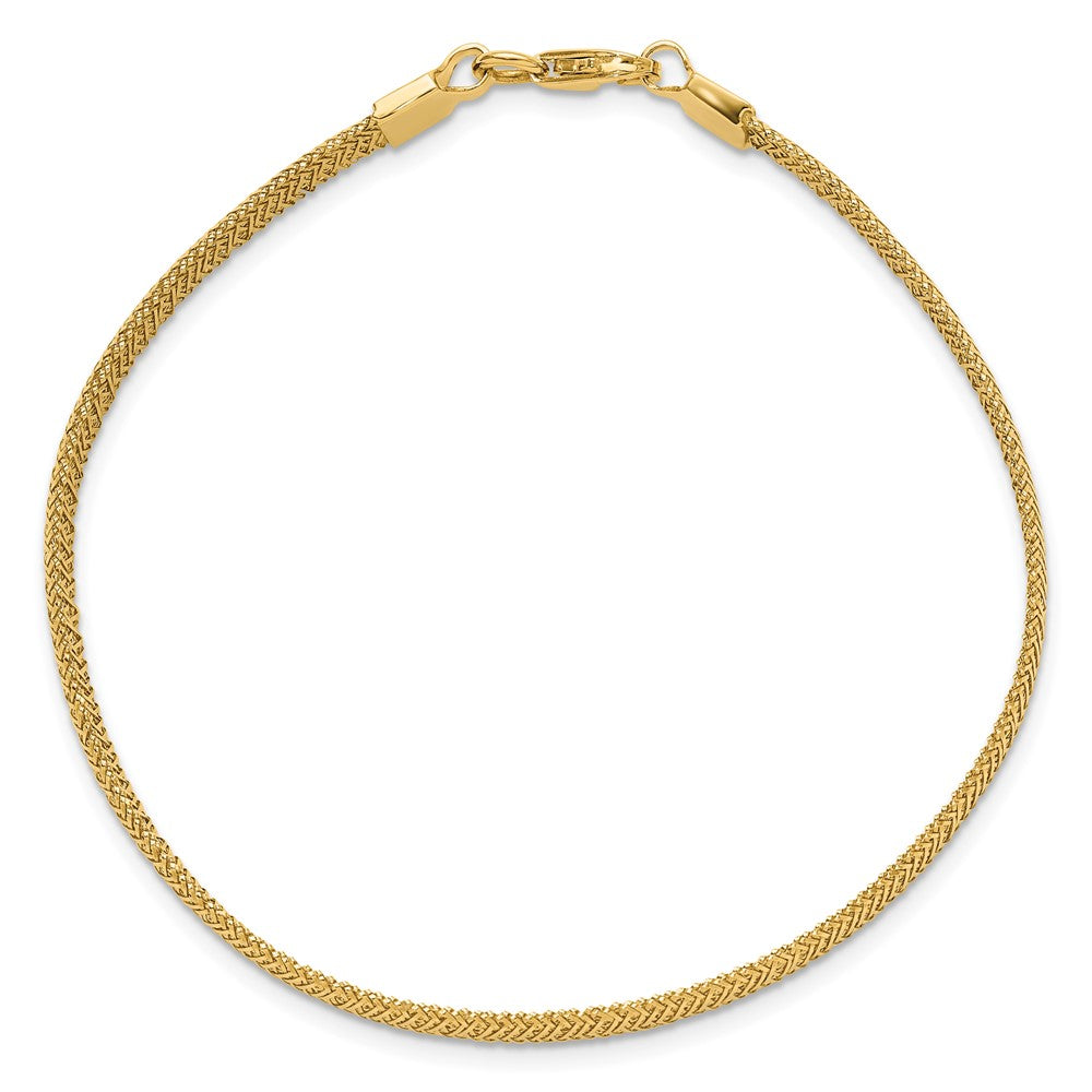 14K Polished Woven Dome Bracelet 7.5  inches