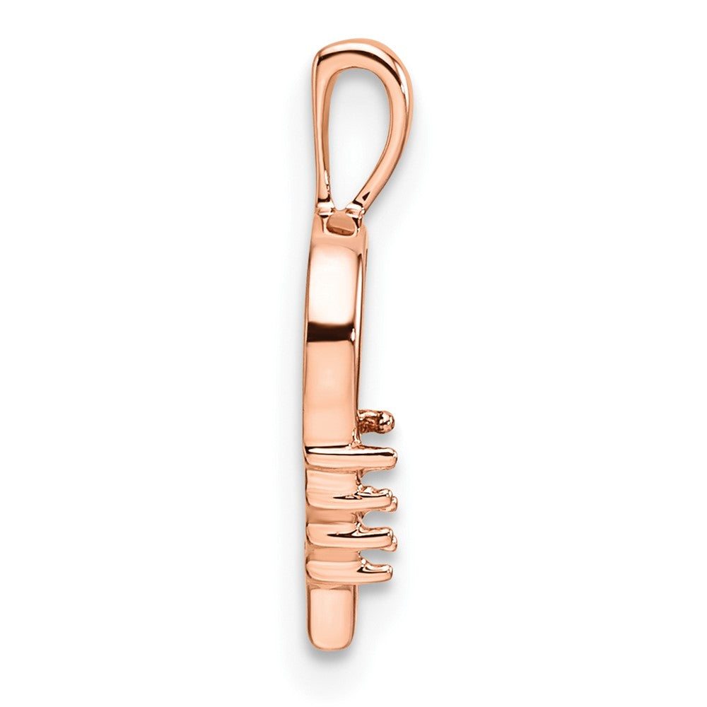 14k Rose Gold Holds 3-1.6mm Stones Heart Pendant Mounting