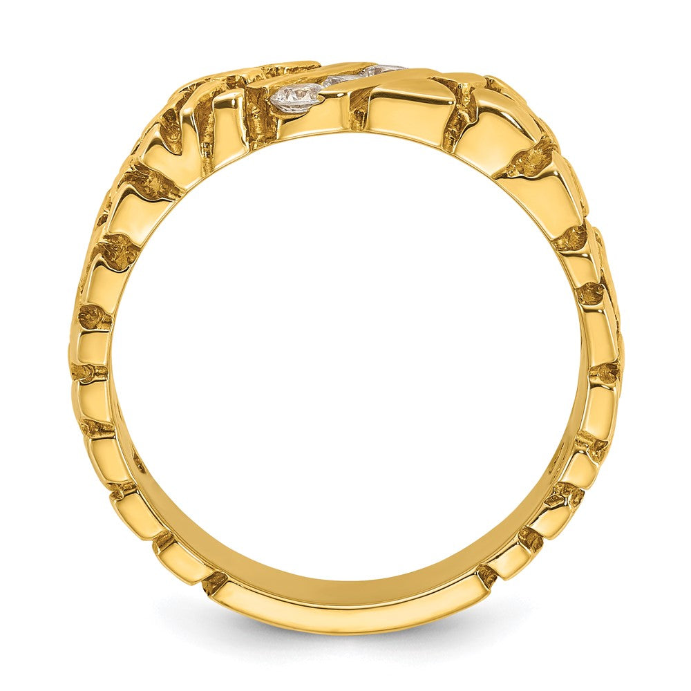 14k IBGoodman Men's 1/4 carat Diamond Nugget Complete Ring