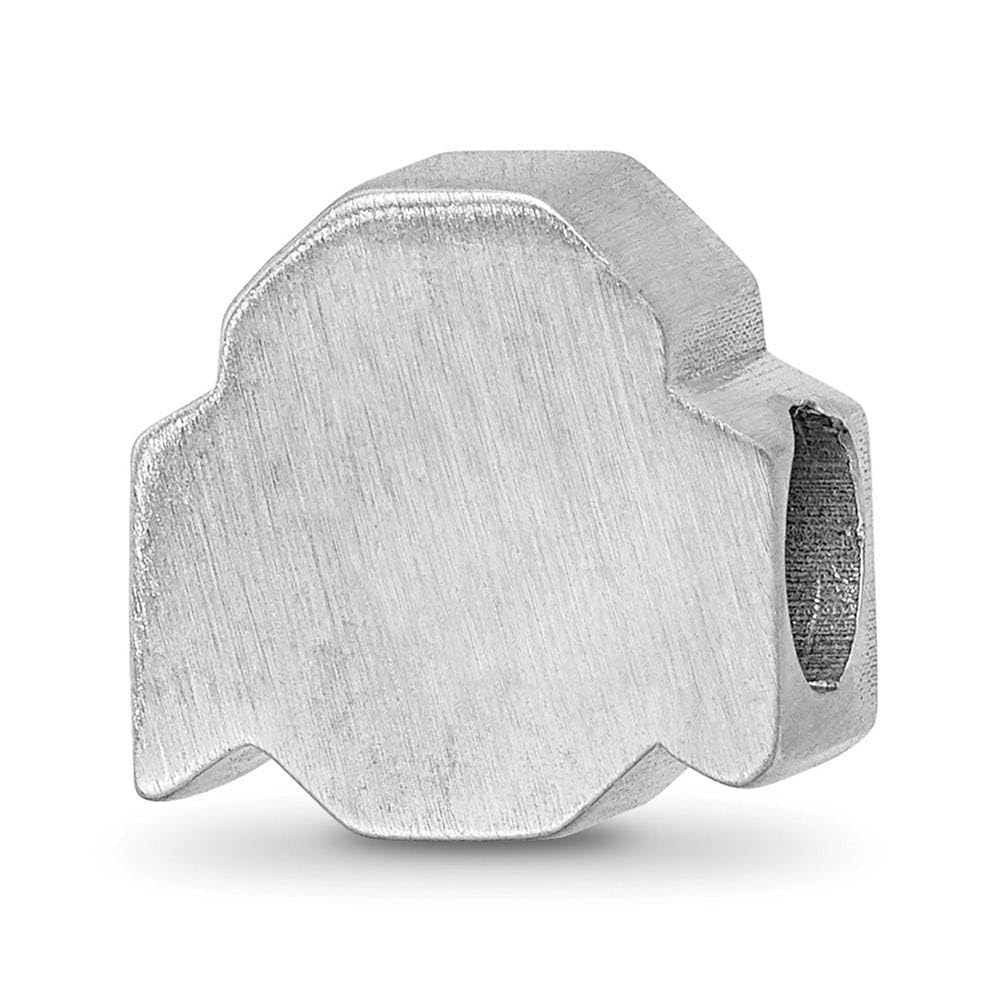 Sterling Silver Rhodium Plated Ohio State U. Enamel Logo Bead Charm
