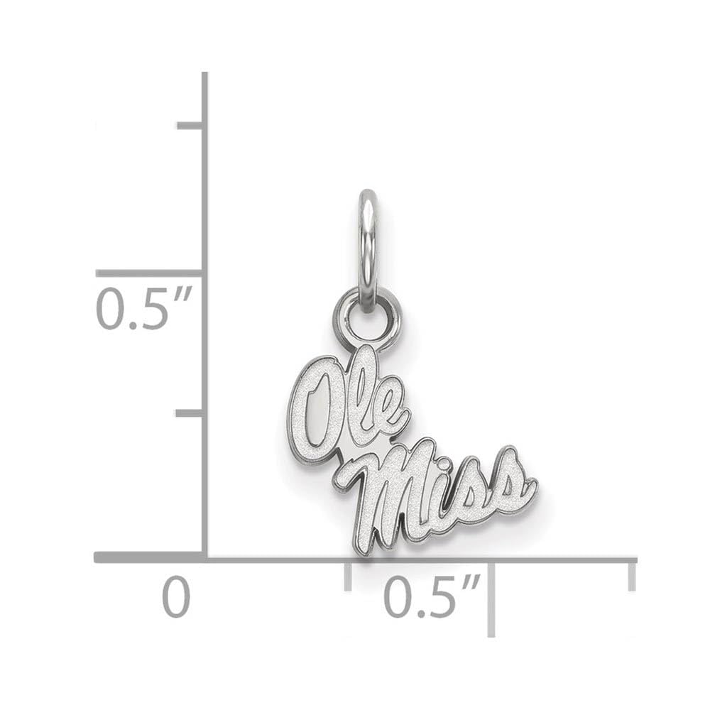 Sterling Silver Rhodium-plated LogoArt University of Mississippi Ole Miss Extra Small Pendant QSS043UMS