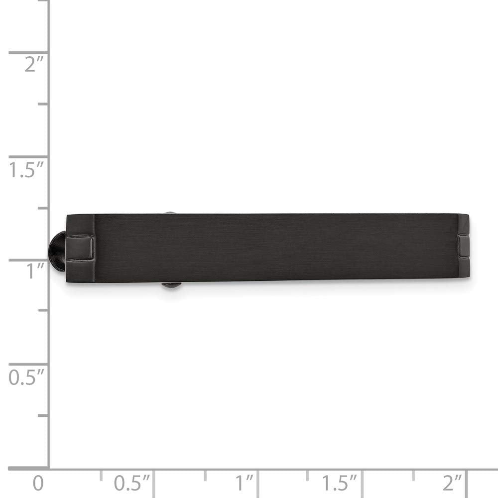 Chisel Stainless Steel Black-plated Tie Clip