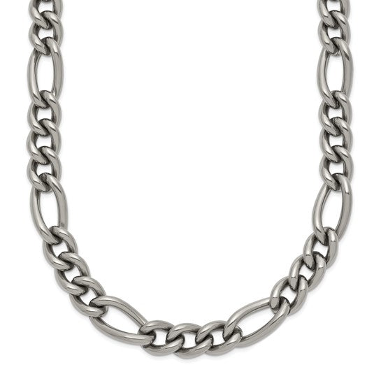 Titanium Polished 7mm 19.75in Figaro Chain