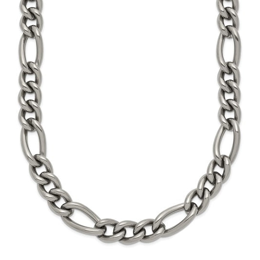 Titanium Polished 7mm 19.75in Figaro Chain