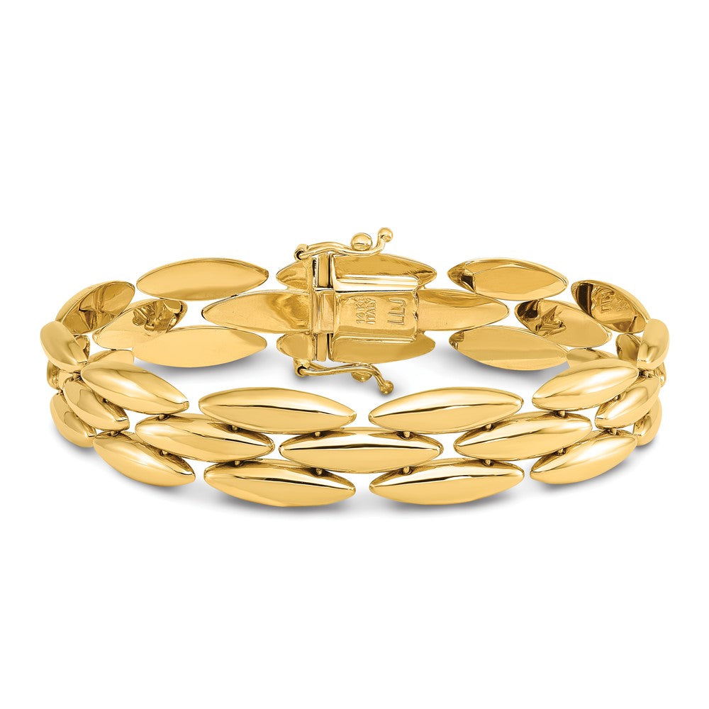 14k Polished Fancy Link Bracelet 7.5  inches