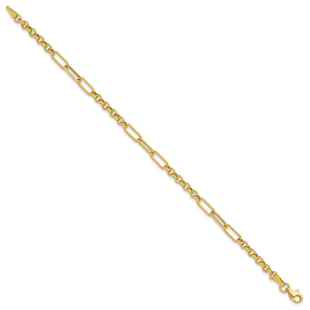 14K Polished Fancy Link Bracelet 7.5  inches