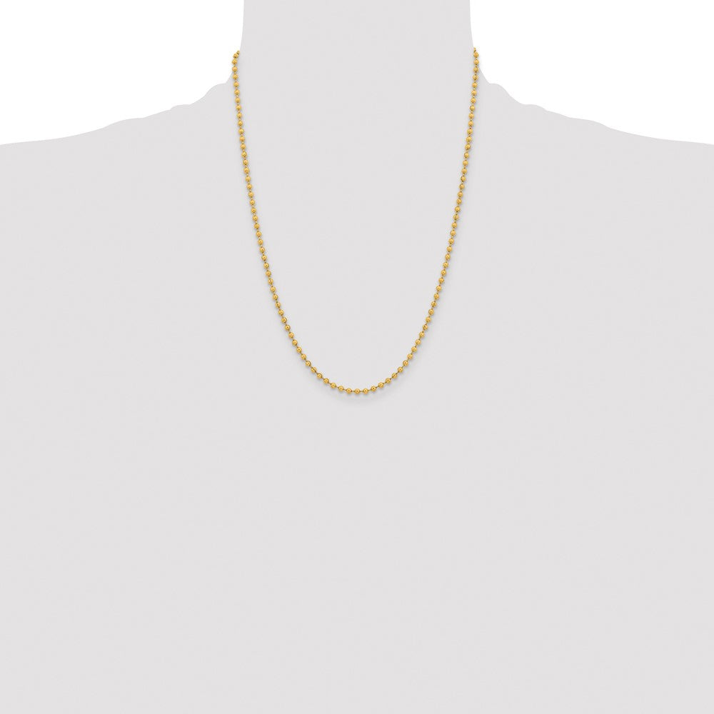 Stainless Steel Polished Yellow IP-plated 3mm 22in Ball Chain