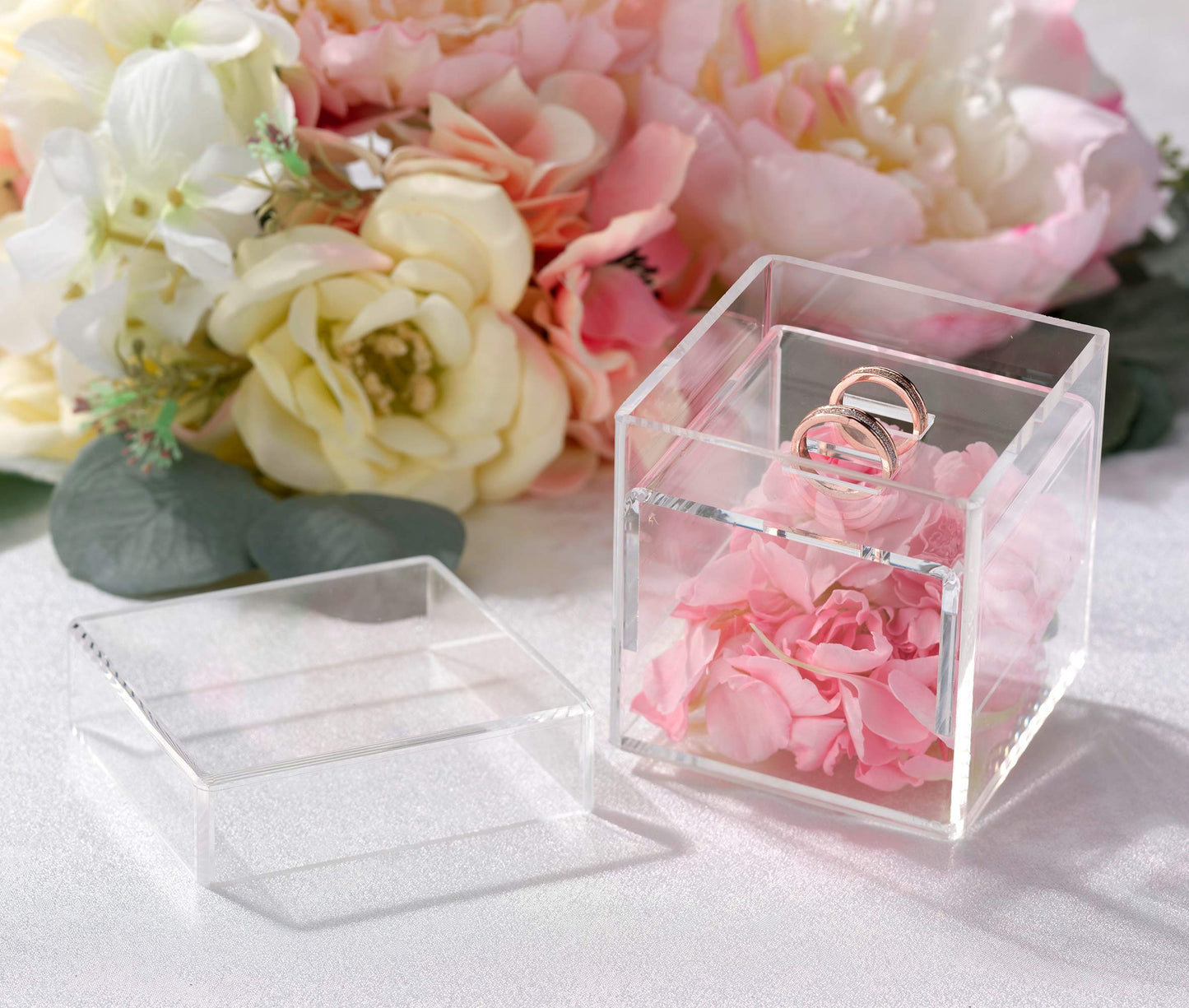 Lillian Rose Clear Acrylic Ring Box Ring Pillow Alternative