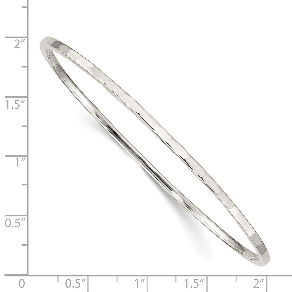 Sterling Silver Hammered Slip-on Bangle 7.75 inches
