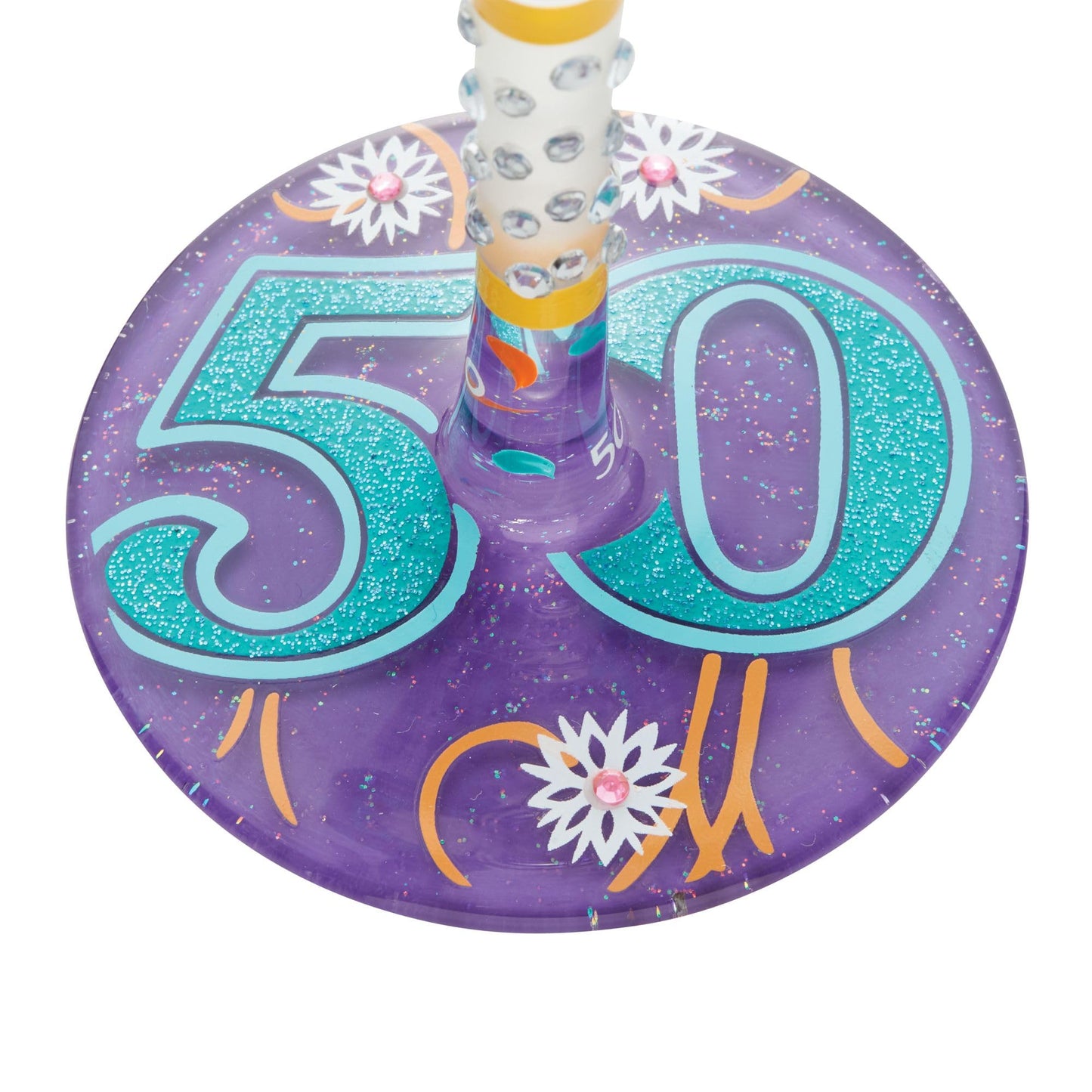 Lolita Happy 50th Birthday Wine Glass 9in H