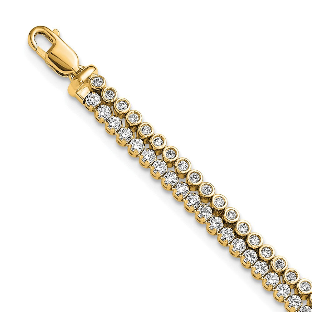 True Origin 14K Yellow Gold 2 7/8 carat Lab Grown Diamond VS+ F+ 7 in with 1 in extension Complete Bracelet
