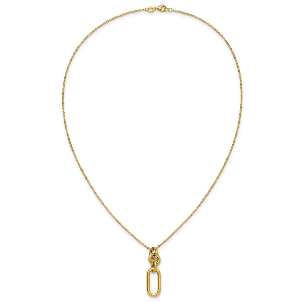 14K Polished Fancy Dangling Mixed Links Necklace