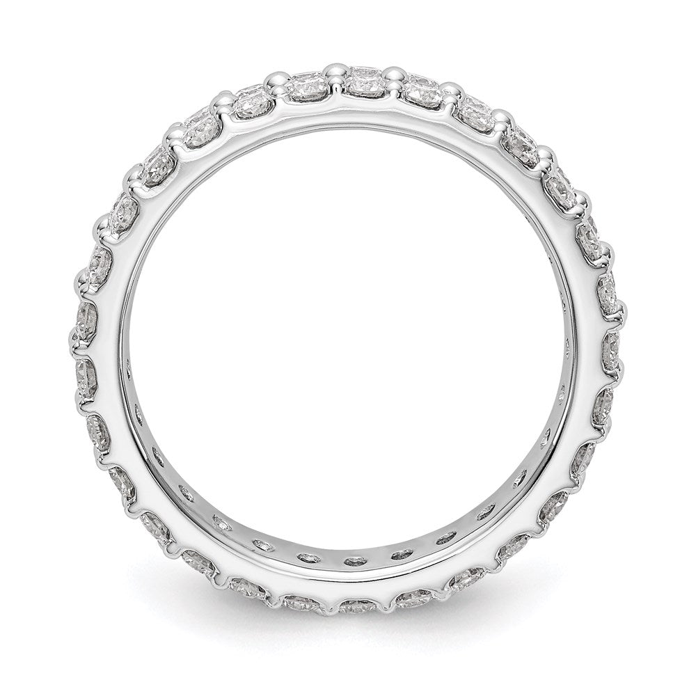 True Origin 14K White Gold 2 carat Lab Grown Diamond VS  D E F  Size 6.5 Eternity Band
