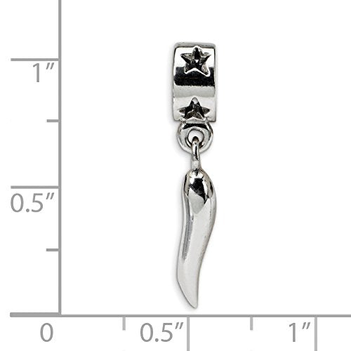 Sterling Silver Reflections Italian Horn Dangle Bead