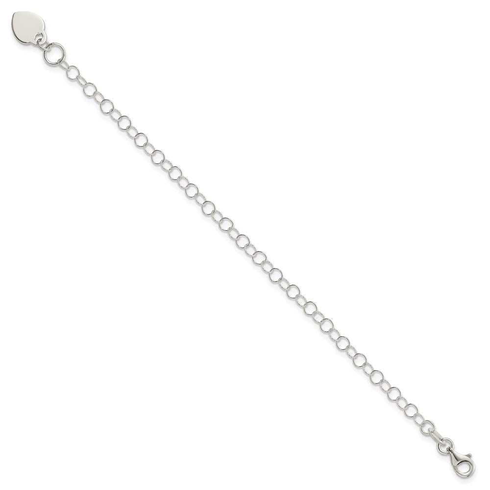 Sterling Silver Heart Charm Childs Bracelet 6 inches