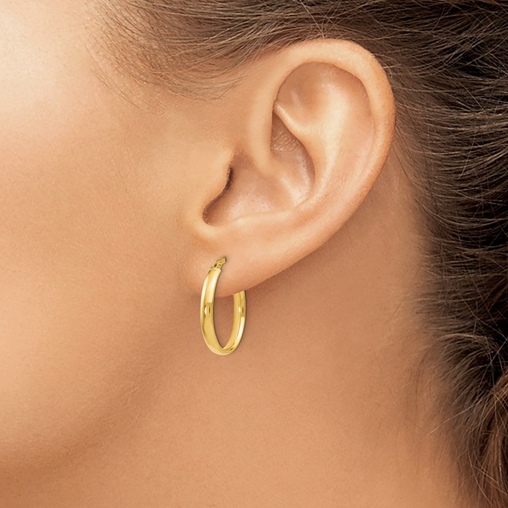 14K Polished Oval Hoop Earrings