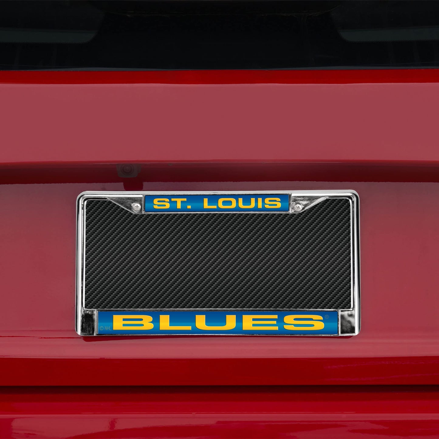 St Louis Hockey Blue's Chrome Metal Laser Cut License Plate Frame