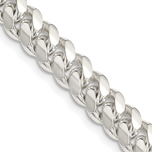 Sterling Silver 7.0mm Polished Domed Curb Chain 22 Inches