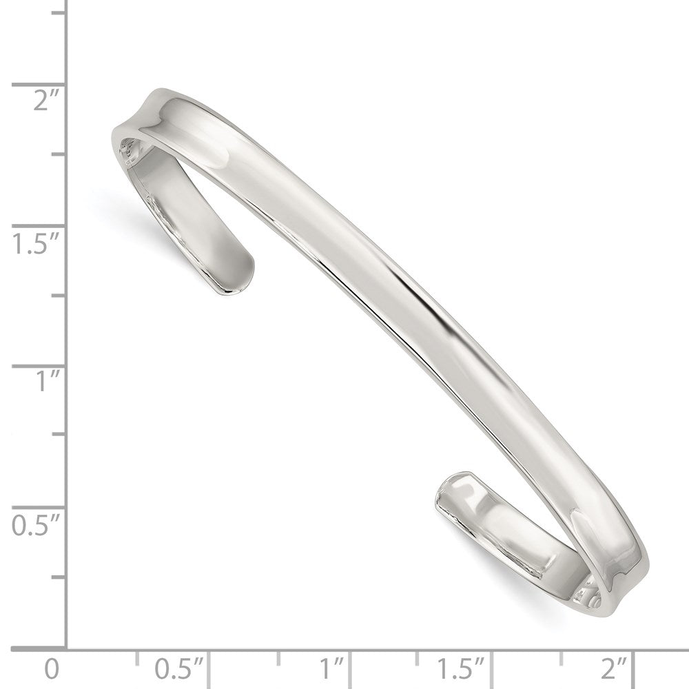 Sterling Silver 5mm Cuff Bangle 7.25 inches