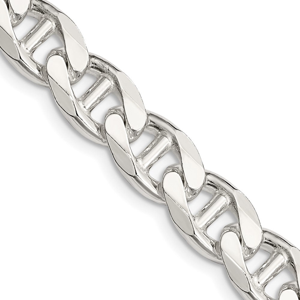Sterling Silver 9mm D/C Flat Anchor Curb Chain 22 Inches