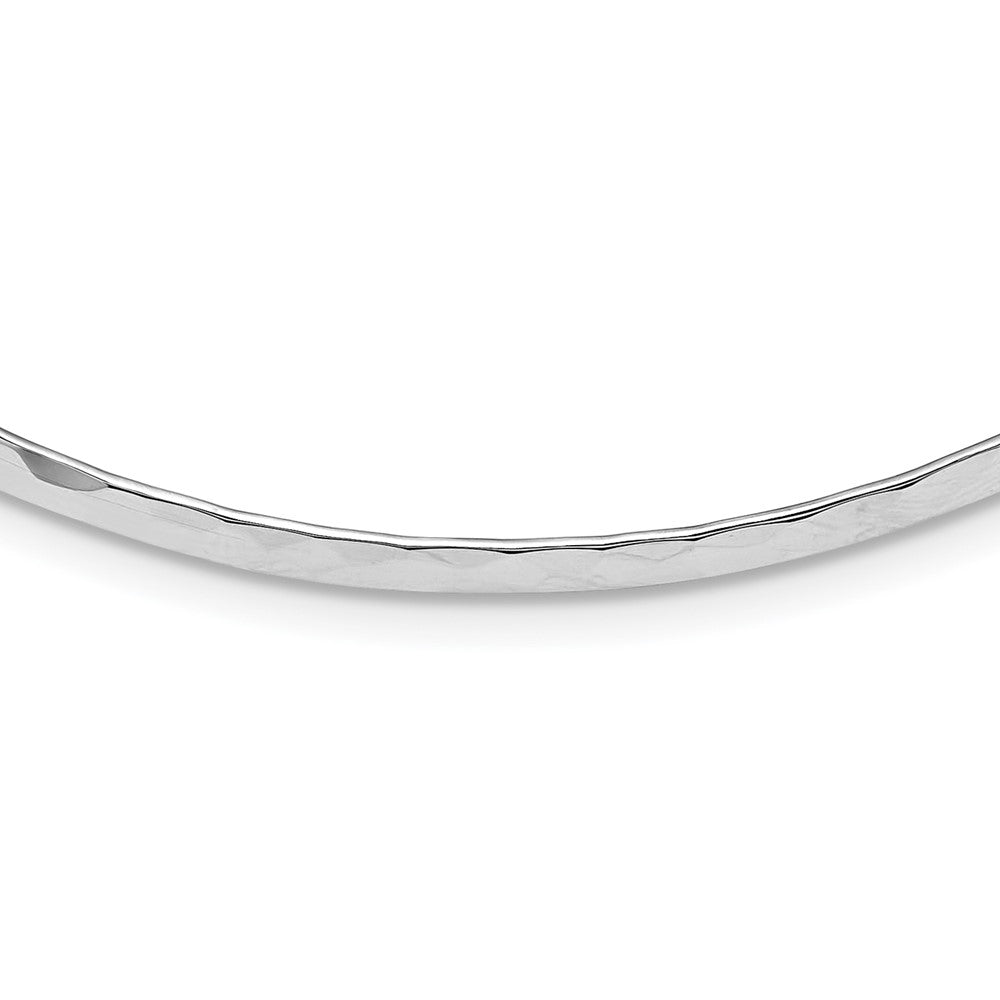 Sterling Silver 3.5mm Hammered Neck Collar 14 Inches