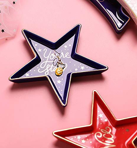 Star-Shaped Ceramic Trinket Plate and Decorative Jewelry Dish