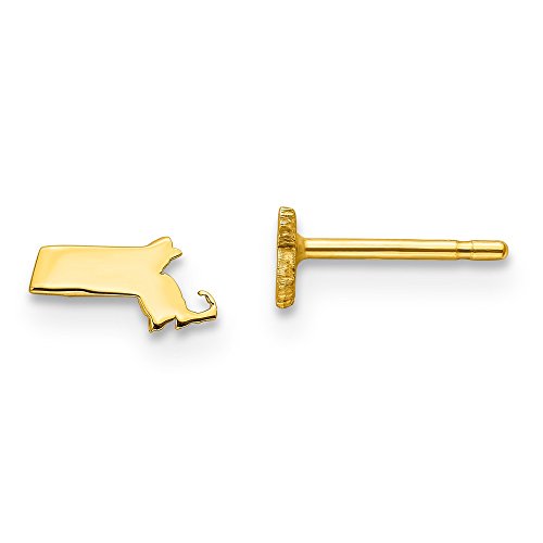 Sterling Silver/Gold-plated Massachusetts State Earrings