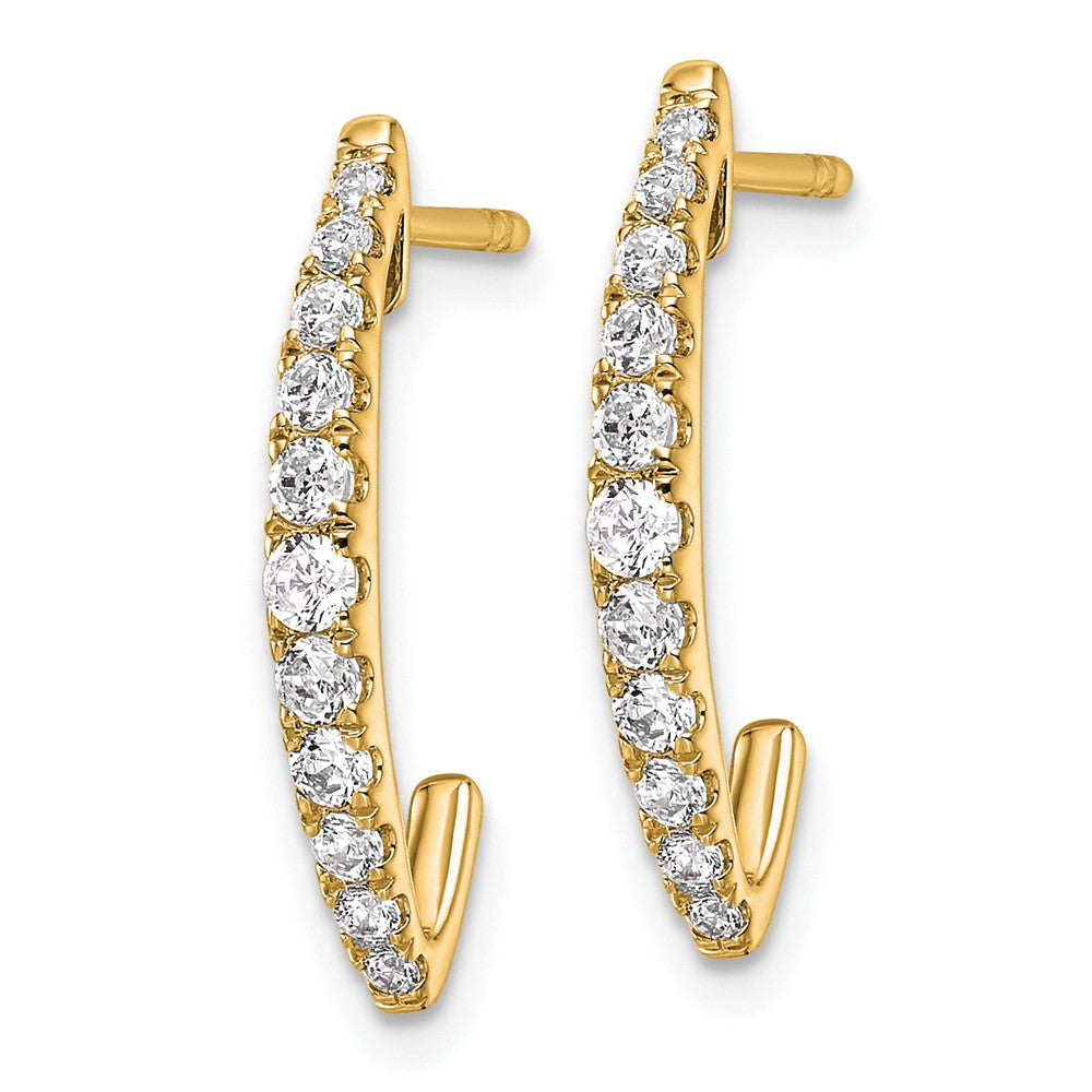 True Origin 14k 1/2 carat Lab Grown Diamond VS DEF J-Hoop Earrings