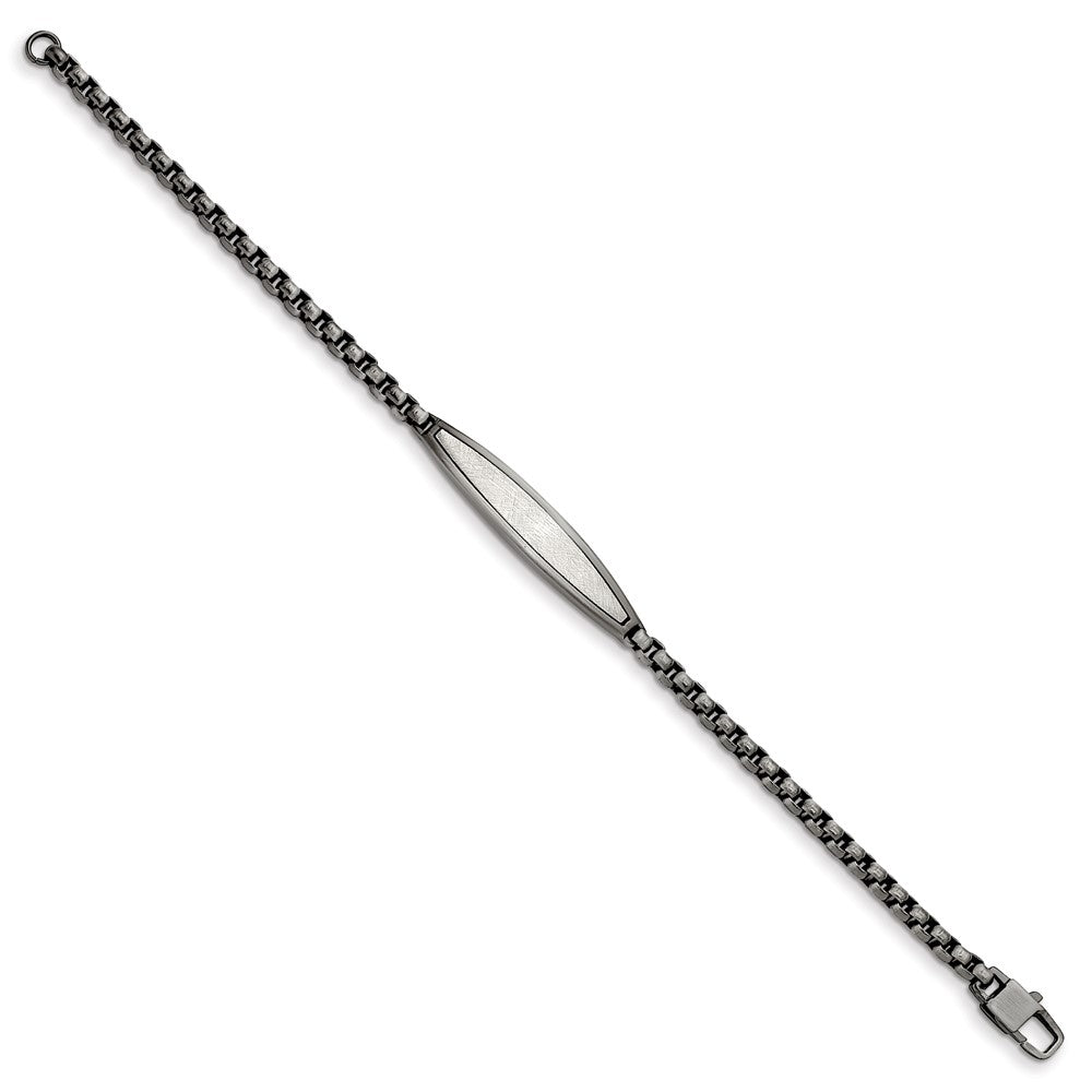 Stainless Steel Antiqued White Bronze Plated Scratch Finish  8.5in Bracelet 8.5 inches