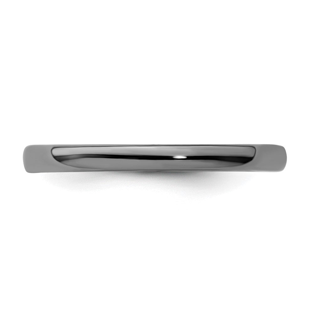 Sterling Silver Stackable Expressions Black-plated Polished Ring Size -5